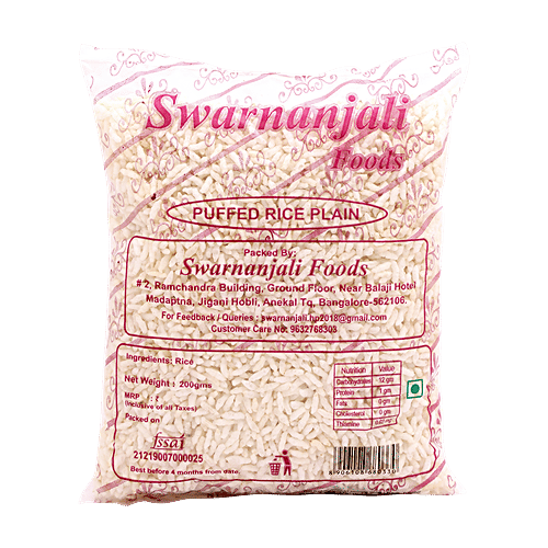 Swarnanjali  Puffed Rice Plain, 200 g Pouch 