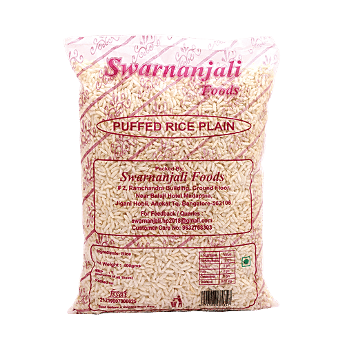 Swarnanjali  Puffed Rice the Rice Puff Murmura Porri -Plain, 400 g Pouch 