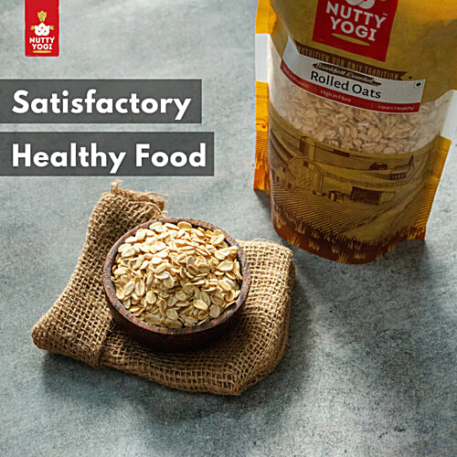 Nutty Yogi Gluten Free Rolled Oats, 500 g High in Fiber, Rich in Protein