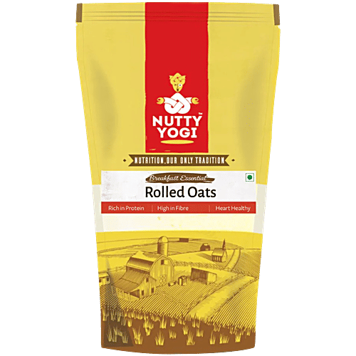 Nutty Yogi Gluten Free Rolled Oats, 500 g High in Fiber, Rich in Protein