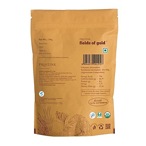PRISTINE Fields Of Gold Organic Corn Flour, 500 g Pouch 