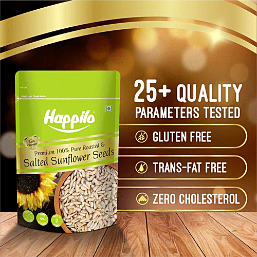 Happilo Premium Roasted & Salted Sunflower Seeds - No Shells, 250 g Pouch Excellent Source of Protein, Gluten Free