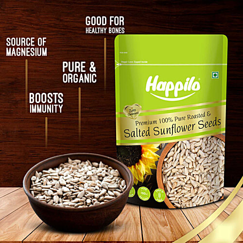 Happilo Premium Roasted & Salted Sunflower Seeds - No Shells, 250 g Pouch Excellent Source of Protein, Gluten Free