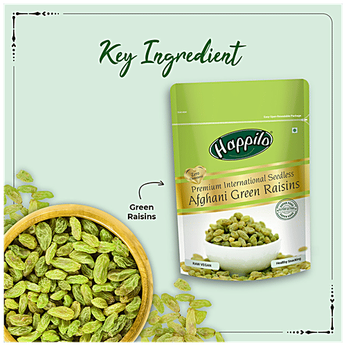 Happilo Premium International Seedless Afghani Green Raisins, 200 g Pouch