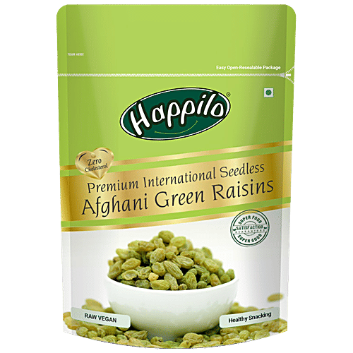 Happilo Premium International Seedless Afghani Green Raisins, 200 g Pouch