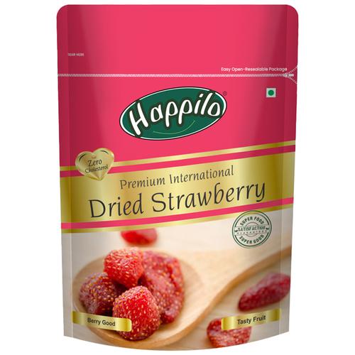 Happilo Premium International Dried Strawberry, 200 g Pouch Zero Cholesterol, Gluten Free
