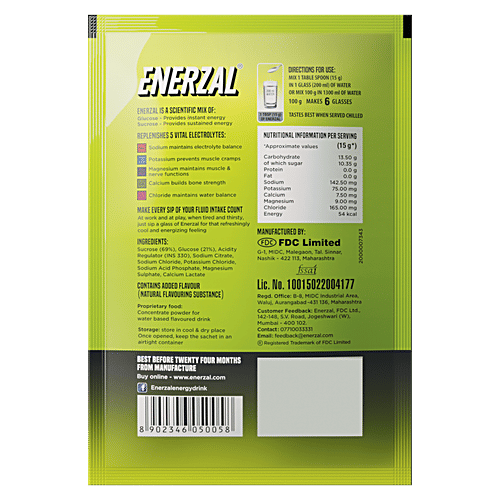 Buy Enerzal Energy Drink Powder Lime Flavour Online at Best Price of Rs 30 bigbasket