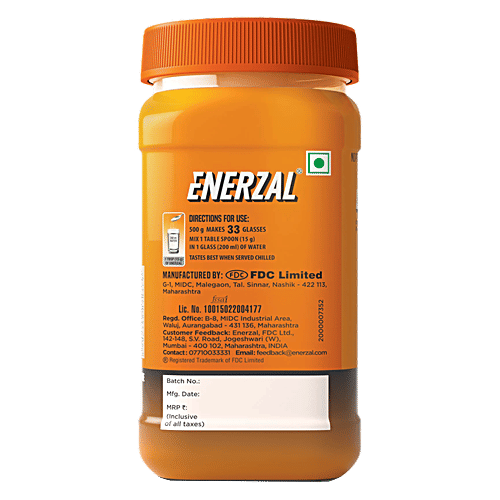 Buy Enerzal Energy Drink Powder Orange Flavour Online at Best Price