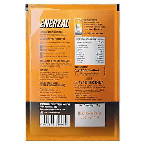 Buy Enerzal Energy Drink Powder Orange Flavour Online at Best Price