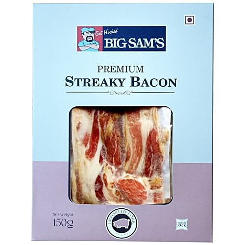Big Sams Premium Streaky Bacon, 150 g Paper Pouch 