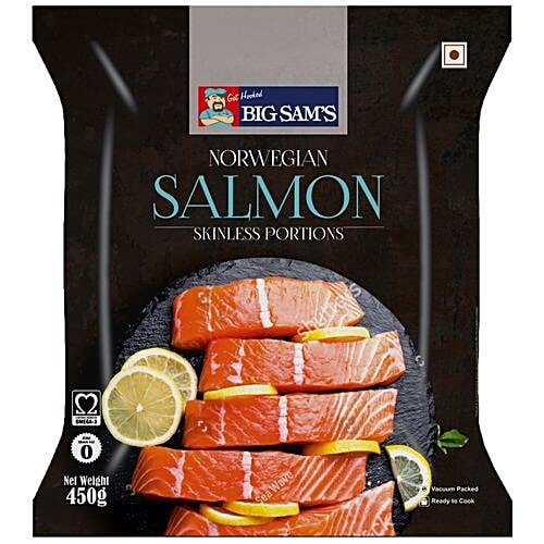 Big Sams Norgwegian Salmon Portions - Family Pack, 450 g Pouch 