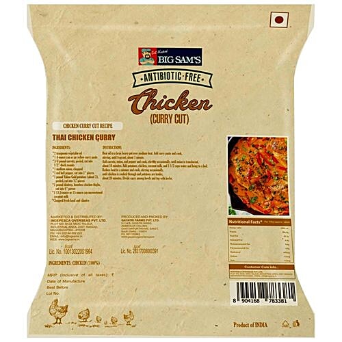 Big Sams Chicken - Curry Cut, 1 kg Pouch 