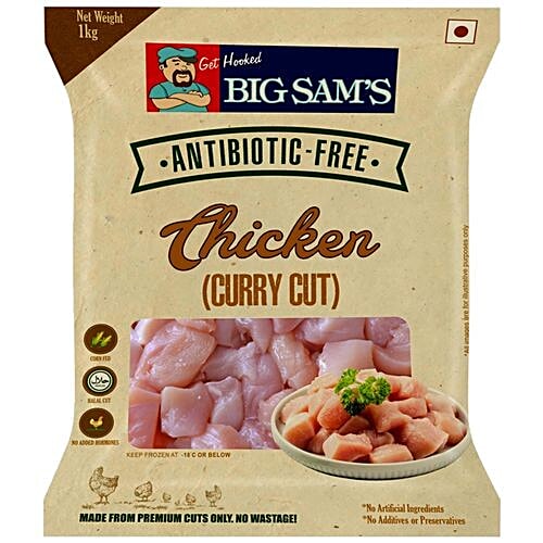 Big Sams Chicken - Curry Cut, 1 kg Pouch 