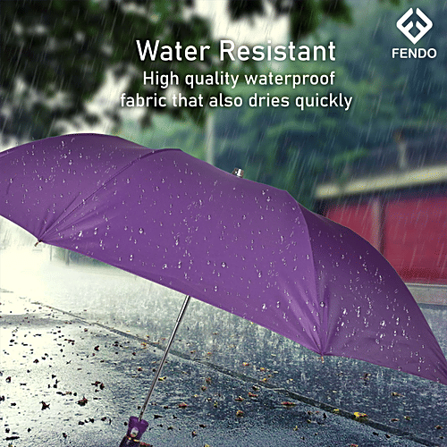 Fendo 2 Fold Umbrella - Auto Open, 53 cm, Mid-Violet/Purple, 1 pc Windproof