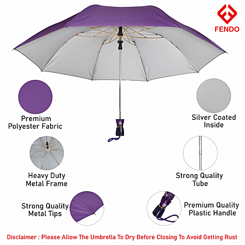 Fendo 2 Fold Umbrella - Auto Open, 53 cm, Mid-Violet/Purple, 1 pc Windproof