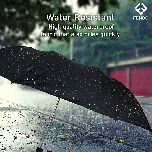 Fendo 2 Fold Umbrella - Auto Open, 53 cm, Black, 1 pc Windproof