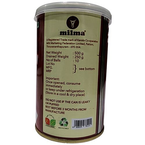 Milma Gulab Jamun, 500 g Can Free from Artificial Colours & Flavours