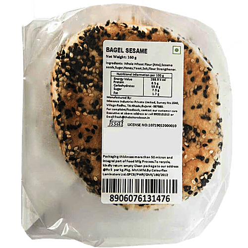 Buy The Baker's Dozen Sesame Bagel 100 Wholewheat Online at Best Price of Rs 149 bigbasket