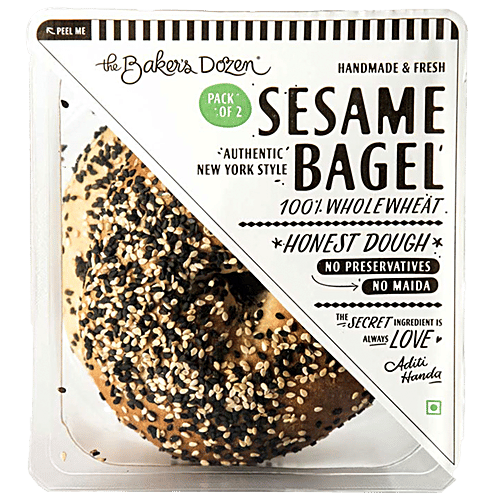 Buy The Baker's Dozen Sesame Bagel 100 Wholewheat Online at Best Price of Rs 131.75 bigbasket