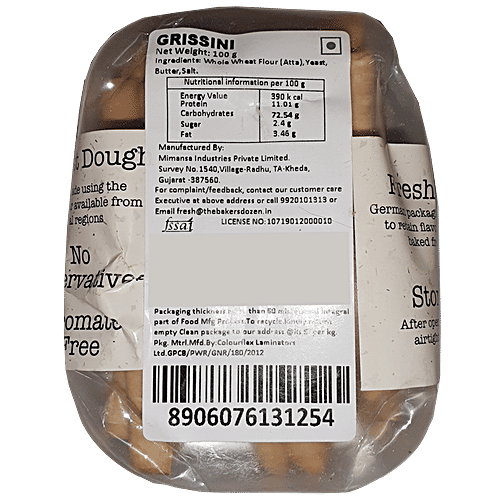 Buy The Baker's Dozen Grissini Breadsticks 100 Wholewheat Online at Best Price of Rs 90