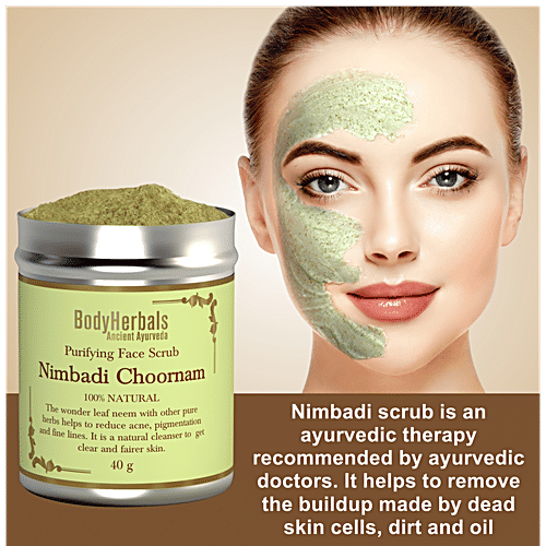 BodyHerbals Nimbadi Choornam Purifying Face Scrub, 100% Natural, No Parabens, No Sulfates, 40 g  100% Natural, No Parabens, No Sulfates