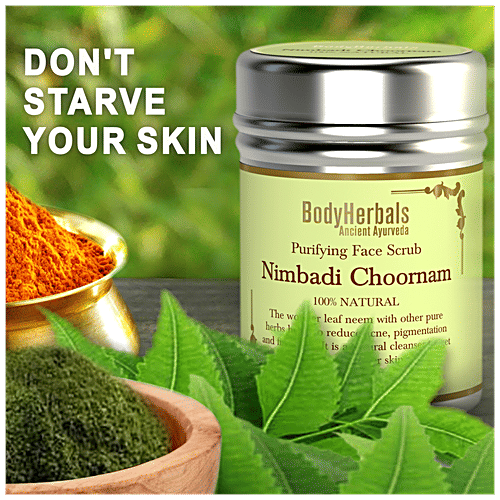 BodyHerbals Nimbadi Choornam Purifying Face Scrub, 100% Natural, No Parabens, No Sulfates, 40 g  100% Natural, No Parabens, No Sulfates
