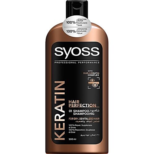 Schwarzkopf SYOSS Keratin Hair Perfection 01 Shampoo - For Dry, Devitalized Hair, 500 ml  