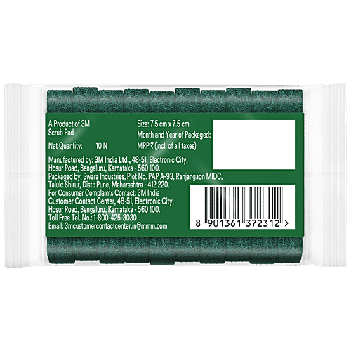 Scotch Brite Scrub Pad, Scrubber for Utensil Cleaning, 10 pcs  Stain Cutters