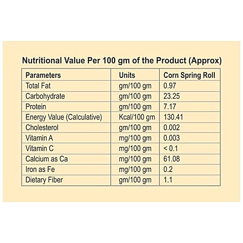 Corn Club Frozen Corn & Vegetable Spring Rolls, 240 g Carton No Preservatives