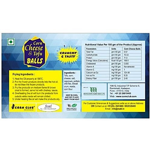 Buy Corn Club Frozen Sweet Corn Cheese & Tofu Balls Online at Best