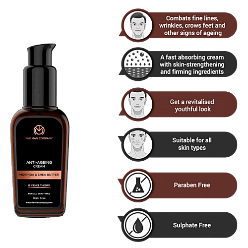 The Man Company Anti Ageing Anti Wrinkle Night Cream For Men, 40 g  Paraben & Sulphate Free