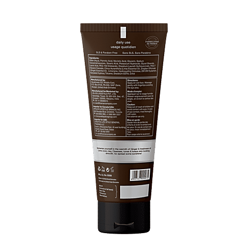 The Man Company Deep Cleansing Face Wash With Ginger & Lime, 100 ml  SLS & Paraben Free