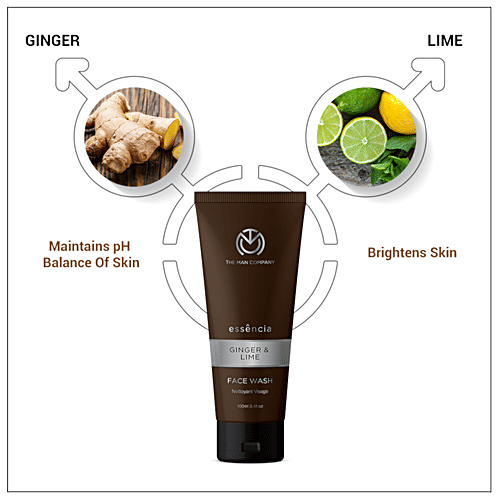 The Man Company Deep Cleansing Face Wash With Ginger & Lime, 100 ml  SLS & Paraben Free