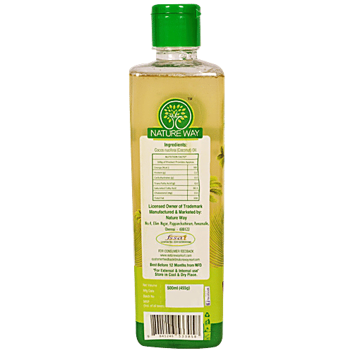 Nature Way 100% Natural & Pure Coconut Oil - Unrefined, 500 ml  