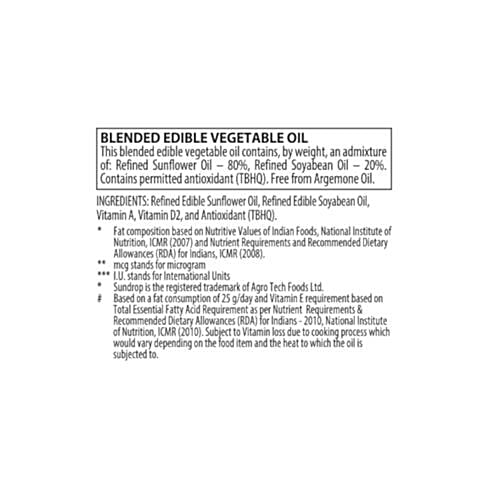 Sundrop Lite - Cooking Oil, 1 L Pet Bottle 