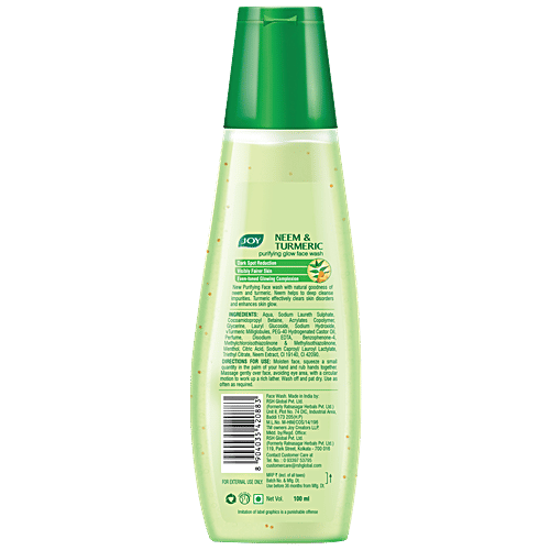 Buy Joy Neem & Turmeric Purifying Glow Face Wash Online at Best Price