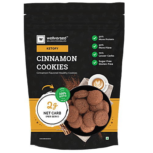 Ketofy  Cinnamon Keto Cookies, 400 g  Sugar Free, Gluten Free, 50% More Protein