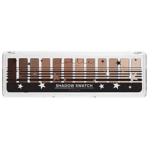 Lottie London Shadow Swatch 12 Piece Eyeshadow Palette, 12 g The Nudes 