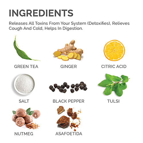 Teabox Detox Kahwa Green Tea - Natural Body Cleanse & Cold Relief, Antioxidants Rich, 54 g (25+2 Free Pyramid Bags x 2 g each) 