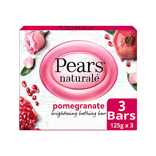 Pears Naturale Pomegranate Brightening Bathing Soap Bar, 125 g (Pack of 3) 