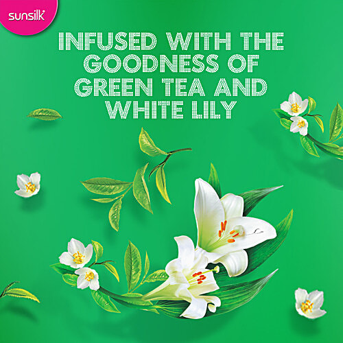 Sunsilk Freshness Hair Shampoo - Green Tea & White Lily, For Freshly Fragrant & Lively Hair, 195 ml  