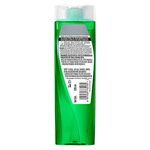 Sunsilk Freshness Hair Shampoo - Green Tea & White Lily, For Freshly Fragrant & Lively Hair, 370 ml