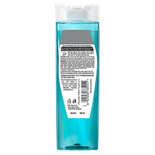 Sunsilk Coconut Water & Aloe Vera Volume Hair Shampoo, 195 ml