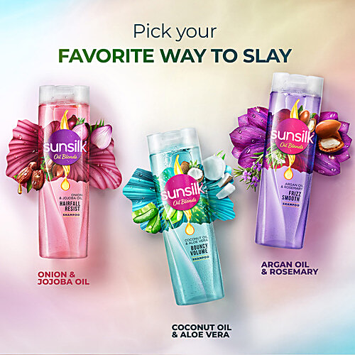 Sunsilk Coconut Oil & Aloe Vera Shampoo, 195 ml  Bouncy Volume, No Added Parabens