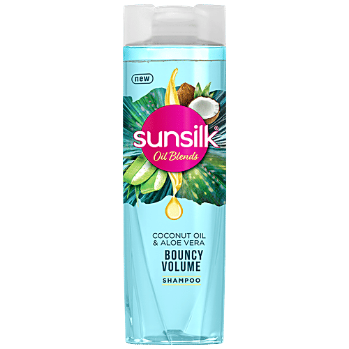 Sunsilk Coconut Oil & Aloe Vera Shampoo, 195 ml  Bouncy Volume, No Added Parabens