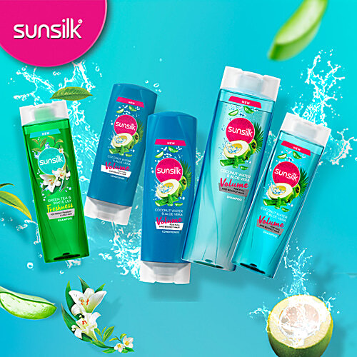 Sunsilk Coconut Water & Aloe Vera Volume Hair Shampoo, 370 ml