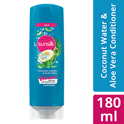 Sunsilk Volume Hair Conditioner - Coconut Water & Aloe Vera, For Full & Bouncy Hair, 180 ml