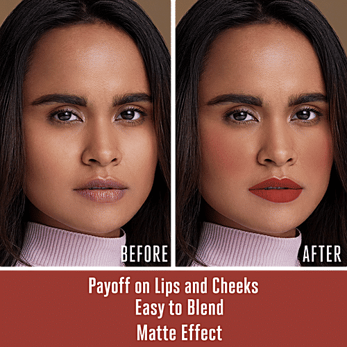Lakme 9 To 5 Weightless Matte Mousse Lip & Cheek Colour, 9 g Brick Bloom 