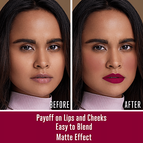 Lakme 9 To 5 Weightless Matte Mousse Lip & Cheek Colour, 9 g Rosy Plum 