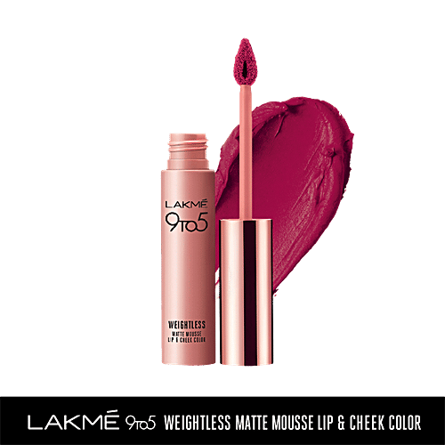 Lakme 9 To 5 Weightless Matte Mousse Lip & Cheek Colour, 9 g Pink Lace 